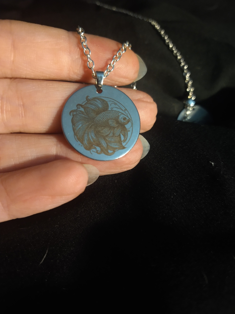 Stainless Steel Goldfish Pendant Necklace